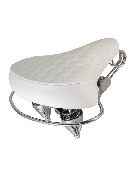 Beach Cruisers Saddle Diamond Web Spring White.